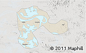 Shaded Relief 3D Map of Echeng, lighten, semi-desaturated