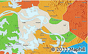 Shaded Relief 3D Map of Echeng, political outside