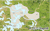 Shaded Relief 3D Map of Echeng, satellite outside