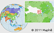 Political Location Map of Echeng, highlighted parent region