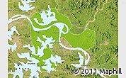 Physical Map of Echeng, satellite outside