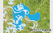Political Map of Echeng, satellite outside