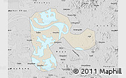 Shaded Relief Map of Echeng, desaturated