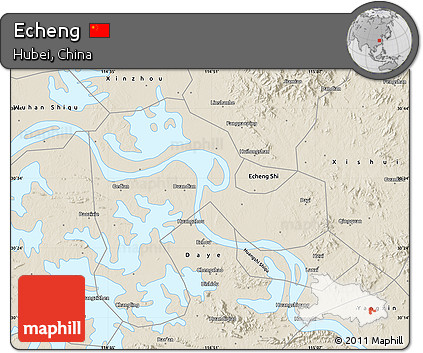 Shaded Relief Map of Echeng