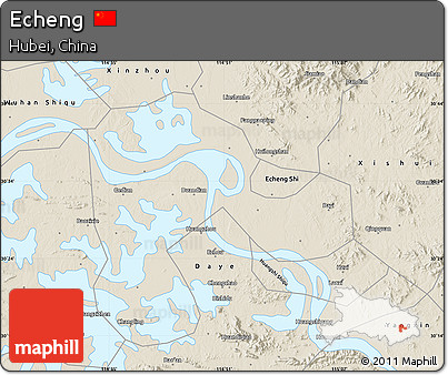 Shaded Relief Map of Echeng