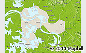 Shaded Relief Map of Echeng, physical outside