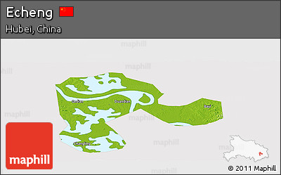 Physical Panoramic Map of Echeng, cropped outside