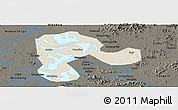 Shaded Relief Panoramic Map of Echeng, darken