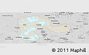 Shaded Relief Panoramic Map of Echeng, desaturated
