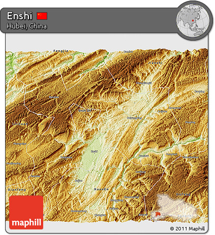 Physical 3D Map of Enshi