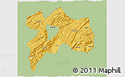Savanna Style 3D Map of Enshi, single color outside