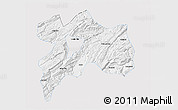 Silver Style 3D Map of Enshi, single color outside