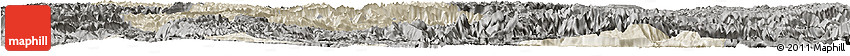 Shaded Relief Horizon Map of Enshi, darken, semi-desaturated