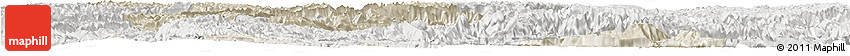 Shaded Relief Horizon Map of Enshi, lighten, semi-desaturated
