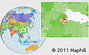 Political Location Map of Enshi, highlighted parent region