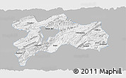 Gray Panoramic Map of Enshi, single color outside