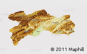 Physical Panoramic Map of Enshi, cropped outside