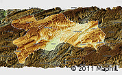 Physical Panoramic Map of Enshi, darken