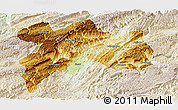 Physical Panoramic Map of Enshi, lighten