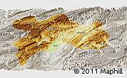 Physical Panoramic Map of Enshi, lighten, semi-desaturated