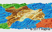 Physical Panoramic Map of Enshi, political outside