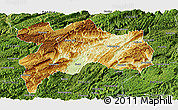 Physical Panoramic Map of Enshi, satellite outside