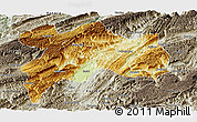 Physical Panoramic Map of Enshi, semi-desaturated