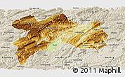 Physical Panoramic Map of Enshi, shaded relief outside