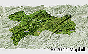 Satellite Panoramic Map of Enshi, lighten