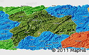 Satellite Panoramic Map of Enshi, political outside