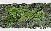 Satellite Panoramic Map of Enshi, semi-desaturated