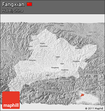 Gray 3D Map of Fangxian