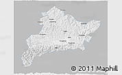 Gray 3D Map of Fangxian, single color outside