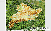 Physical 3D Map of Fangxian, satellite outside