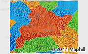 Political 3D Map of Fangxian
