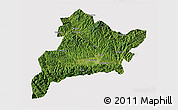 Satellite 3D Map of Fangxian, cropped outside