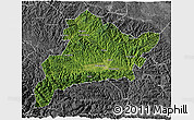 Satellite 3D Map of Fangxian, desaturated