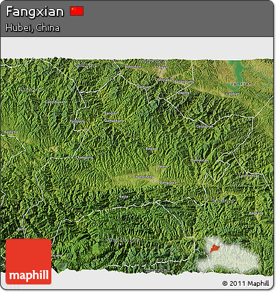 Satellite 3D Map of Fangxian