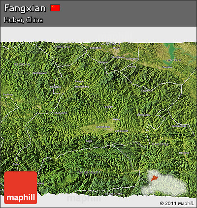 Satellite 3D Map of Fangxian