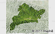 Satellite 3D Map of Fangxian, lighten