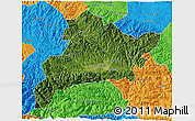 Satellite 3D Map of Fangxian, political outside