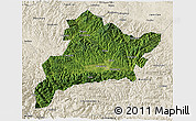Satellite 3D Map of Fangxian, shaded relief outside