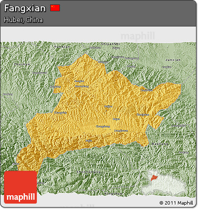 Savanna Style 3D Map of Fangxian