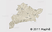 Shaded Relief 3D Map of Fangxian, cropped outside