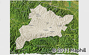 Shaded Relief 3D Map of Fangxian, satellite outside