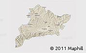 Shaded Relief 3D Map of Fangxian, single color outside