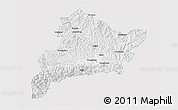 Silver Style 3D Map of Fangxian, single color outside