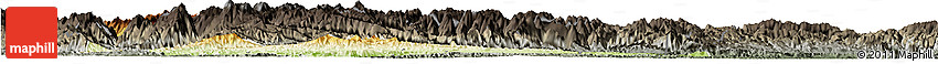 Physical Horizon Map of Fangxian, darken, semi-desaturated