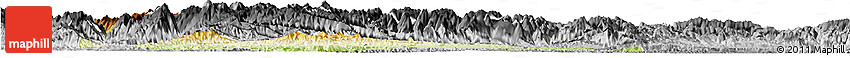 Physical Horizon Map of Fangxian, desaturated