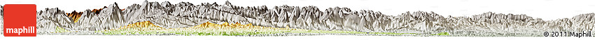 Physical Horizon Map of Fangxian, lighten, semi-desaturated